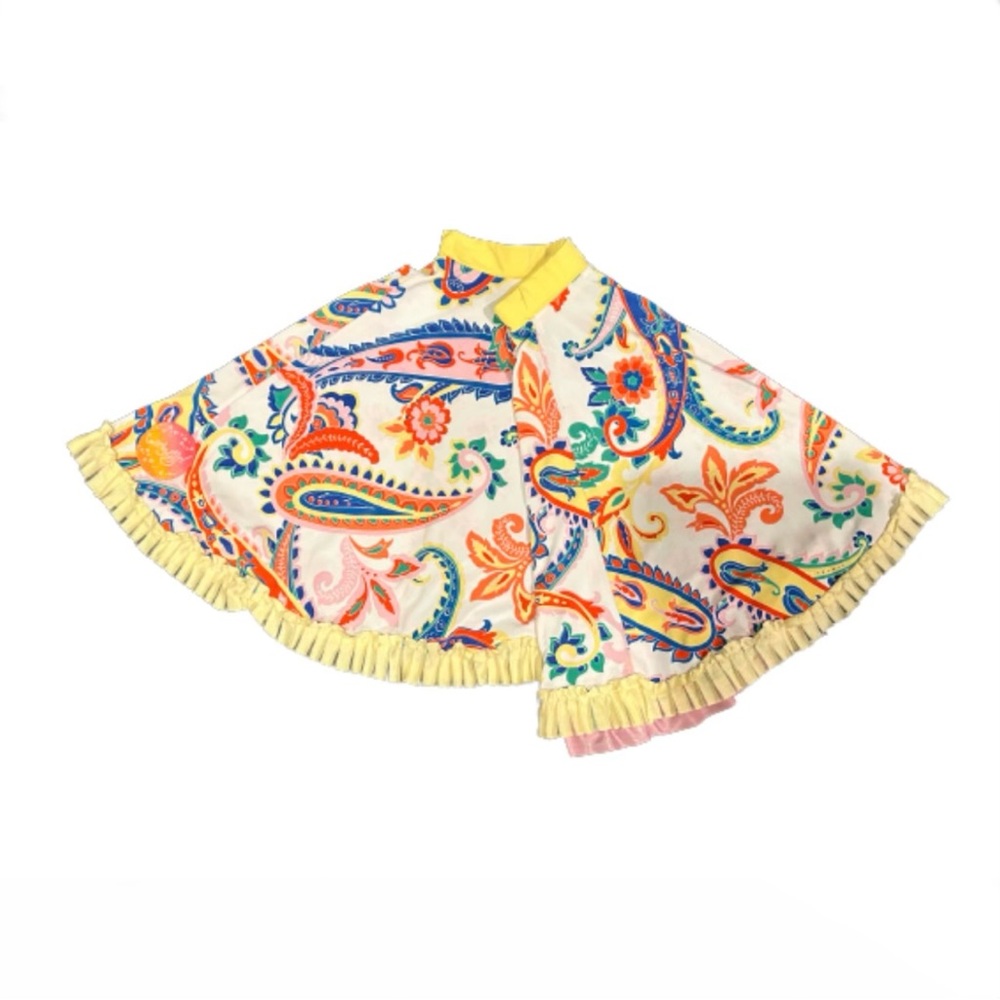 [DISCONTINUED] TwirlyGirl Reversible Design Skirt || White+Yellow || Pink+Blue